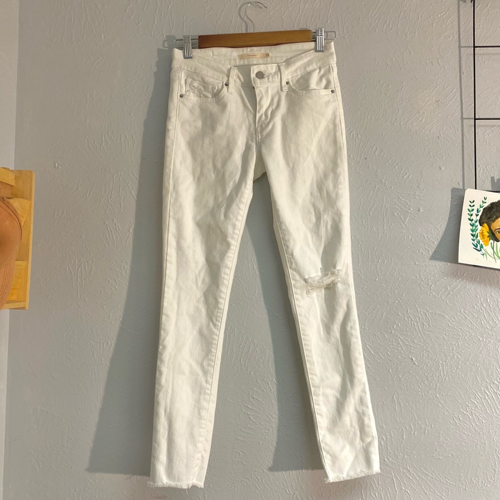 Levi's 711 White Skinny Denim - Size 25